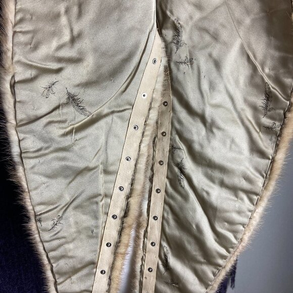 Vtg Beige Real Mink Fur Collar for Coat or Sweater/ Dress 43" L - Picture 8 of 8
